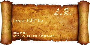 Locz Réka névjegykártya